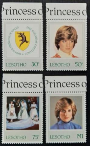 Lesotho - 1982 The 21st Anniversary of The Birth of Diana Spencer, Princess of Wales, 4v MNH Complete Set