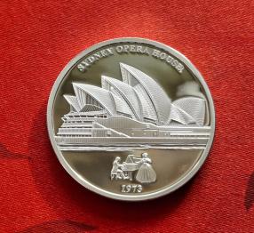 Australia 225 Years of Sydney: Opera House, Pure Silver Plated Medal, 40 mm