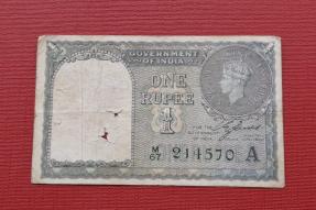 India (British) 1 Rupee- George Vl 1940, Green Sn, Fine Condition