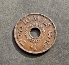 প্যালেস্টাইন ১০ Mils ১৯৪২, ব্রোঞ্জ মুদ্রা