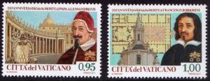 Vatican 2017 350th Death Anniversary of Pope Alexander VII 1667 & Francesco Borromini 2v Stamps MNH