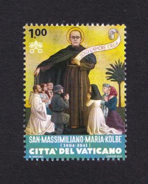 Vatican 2016 75th Death Anniversary of Maximilian Maria Kolbe 1v Stamps MNH