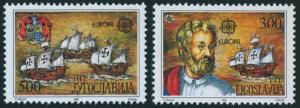 Yugoslavia 1992 500th Anniversary Columbus Discovery of America 2v Stamps MNH