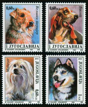 Yugoslavia 1994 Dogs 4v Stamps MNH