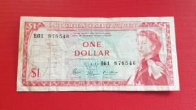 East Caribbean States 1 Dollar 1965 VF Condition