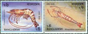 Bangladesh 1991 Shrimps 2v Stamps MNH