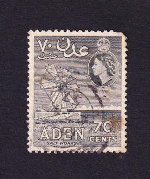Aden ৭০ Cents Salt Works Stamps, Used
