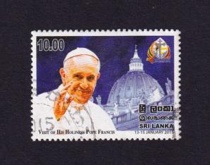শ্রীলংকা ২০১৫ Visit of Pope Francis Stamps, Used