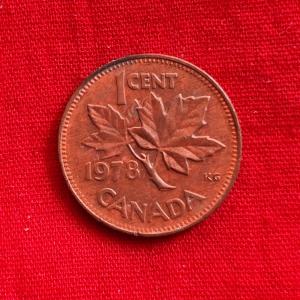 Canada 1 Cent - Elizabeth II 1978 - Bronze Coin - Dia 19.05 mm