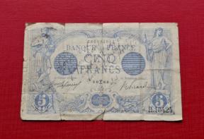 France 5 Franc 1916, P70, Fine Condition