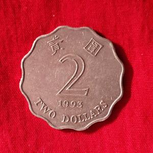 Jong Kong (China) 2 Dollars 1993 - Copper-Nickel Coin - Dia 28 mm