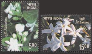 India 2008 Scented Flowers Stamps - Jasmine 2v Stamps MNH