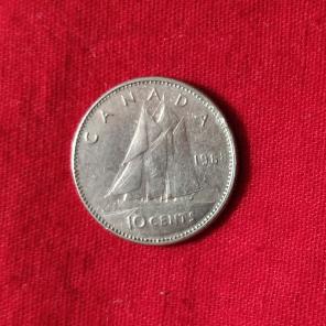 Canada 10 Cents 1968 - Nickel Coin - Dia 17.82 mm