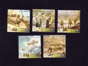 অস্ট্রেলিয়া World যুদ্ধ I ৫v ডাকটিকেট ২০১৭, Used - সম্পূর্ণ Set