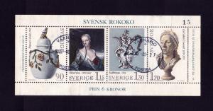 সুইডেন Arts - Swedih Rococo মিনিচার শীট ১৯৭৯, Used