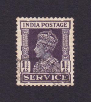 ভারত (British) King George VI - ১ ১/২ Annas Service Stamps, Used