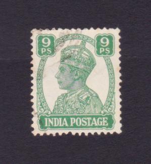 ভারত (British) King George VI - ৯ Ps Stamps, Used