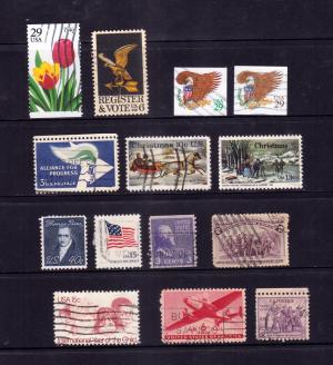 USA 14 Used Stamps All Different