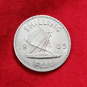 Fiji 1 Shilling 1965 - Copper-Nickel Coin - Dia 23.5 mm