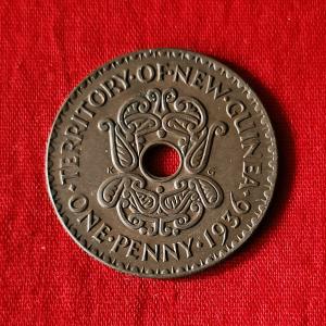 Papua New Guinea 1 Penny - Edward VIII 1936 - Bronze Coin - Dia 26.7 mm