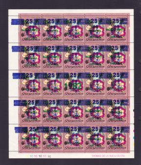 Guyana : Issues of 1982 Overprinted ''25 Girl Guides 1924-1984'' & Surcharged Mini Sheet (5v Stamps X 5 Sets) MNH 1984