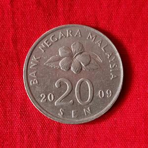 মাল্যাশিয়া ২০ Sen ২০০৯ - Copper-Nickel মুদ্রা - ব্যাস ২৩.৫৯ মিমি