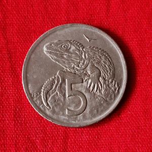 নিউজিল্যান্ড ৫ Cents ১৯৭৪ - Copper-Nickel মুদ্রা - ব্যাস ১৯.৪৩ মিমি