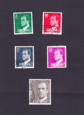 Spain 5 Different Used Stamps