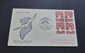Greenland 1960 FDC, Blk of 4