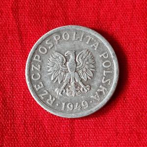 Poland 10 Groszy 1949 - Aluminium Coin - Dia 17.6 mm