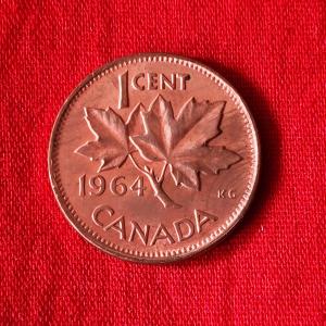 Canada 1 Cent - Elizabeth II 1964 - Bronze Coin - Dia 19.05 mm