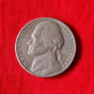 USA 5 Cents Jefferson Nickel 1976 - Copper-Nickel Coin - Dia 21.2 mm