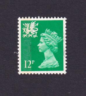 Wales (UK) 1986 12p Queen Elizabeth II - New Color 1v Stamps, Used