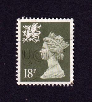 Wales (UK) 1987 18p Queen Elizabeth II - New Color 1v Stamps, Used
