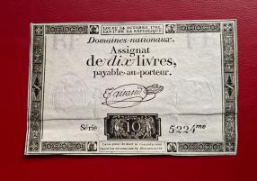 Extra Details France 10 Livres 1792, Revolutionary Money, VF Condition