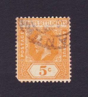 Straits Settlements 5c King George V Stamps, Used