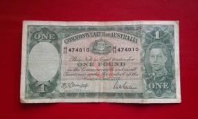 Australian 1 Pound- George Vl 1942, Signed by Armitage / Mcfarlane, V F Condition