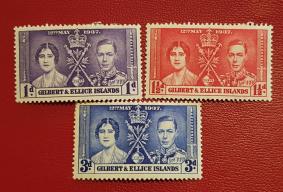 Gilbert and Ellice Islands 1937 Coronation - 3v, MH