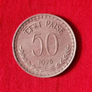 India 50 Paise 1975 - Copper-Nickel Coin - Dia 24 mm