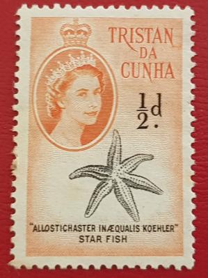 Tristan Da Cunha Queen Elizabeth II - Star Fish 1/2 Penny, MH