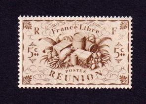 Reunion (London Issue Series) 1943 5c Stamps MNH