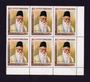 Bangladesh 1983 Jnantapash Dr. Md. Shahidullah Block of 6 Stamps MNH