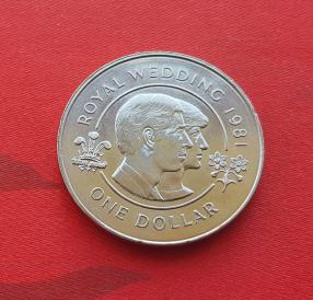 Bermuda 1 Dollar - Royal Wedding 1981 - Copper-Nickel Coin - Crown Size Dia 38.61 mm