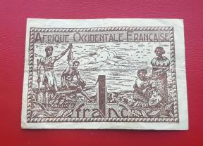 French West Africa 1 Franc 1944 VF Condition