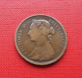 UK ½ Penny - Queen Victoria 1886 - Bronze Coin - Dia 25.56 mm