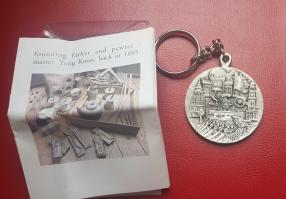 Malaysia Royal Selangor Pewter Round Keychain, with Orginal Package and Information Leaflet