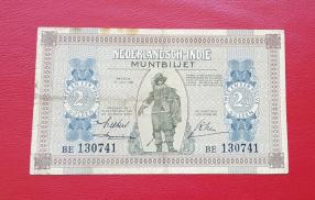 Netherlands Indies 2.5 Gulden 1940 VF Condition