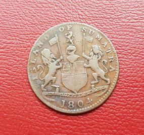 British Sumatra 1 Kipling 1804 Copper Coin