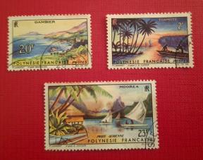 French Polynesia 3 Stamps, Used