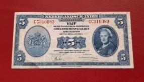 Netherlands Indies 5 Gulden 1942 VF Condition